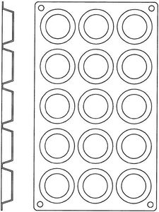 Gastroflex Mould Tray Gn 1/3 325x176 15 Tartlets 5cm - 10592-02 - 3