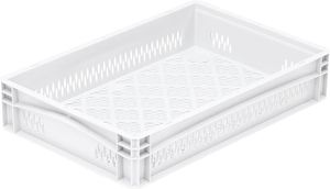 Stackable Perforated Container White 600x400 Height 12cm 21.4 L - 11057-01 - 1