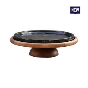 Bonzer Black Marble Cake Stand - Walnut Ø30 x Ø27 x H9cm - 13111-06 - 1