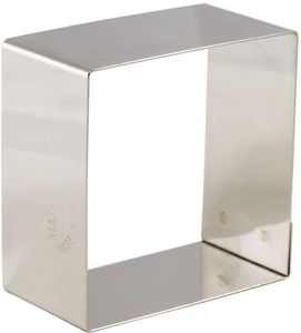 Matfer Set Of 4 Stainless Steel Square Nonnette Frames 5.6x5.6x3cm - 11957-01 - 1