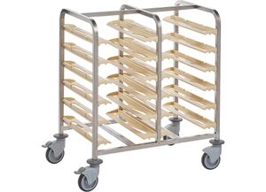 Bourgeat 12-shelf Tray Clearing Trolley - Low Model - Without Side Panels - Beige Slide Rails - 12484-02 - 1