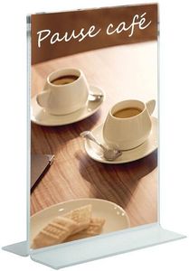 Table Top Vertical Poster Display Stand Acrylic A5 Format - 012308 - 1
