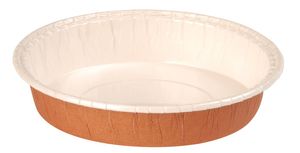 Box Of 75 Cardboard Meat Pie Pans For Cooking And Sale, Orange With White Interior Ø 100 H 21 Mm - 361721 - 1