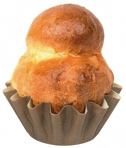 Box Of 160 Paper Brioche Moulds For Cooking And Sale Ø 65 H 30 Mm Brown Interior White - 361902 - 2