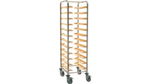 12-shelf Easy To Disassemble Tray Clearing Trolley - Beige Slide Rails - Without Side Panels - 781006 - 1
