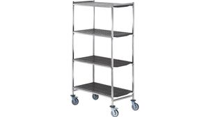 Stainless Steel Shelving Unit With Wheels - D 61cm - 110cm - 819601 - 1