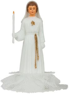 Box Of 24 Communion Figurines, With Candle, Girl H 12cm - 875065 - 1