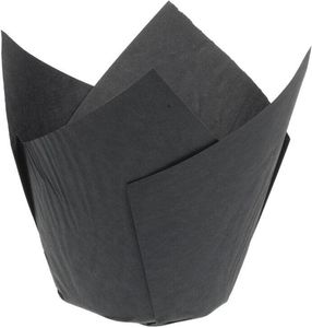 Box Of 200 Tulipcup Greaseproof Paper Liners Black Ø 50 H 80 Mm - 923235 - 1