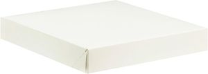 Packet Of 50 White Cardboard Cake Boxes H 50 Mm 160x160 Mm - 930501 - 1