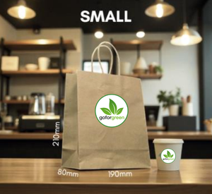 Express Custom Printed Brown Paper Carrier Bags Small