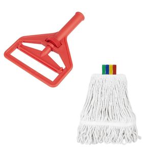 Jantex Connect Wide Kentucky Cotton Mop Head Red 400g - SA860 - 1