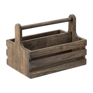 Utopia Large Rustic Wooden Table Caddy (2 Pack) - JM320 - 1