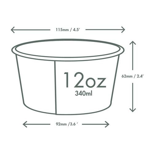 Vegware Soup Containers Green Tree 115-Series 340ml (500 Pack) - JK427 - 3