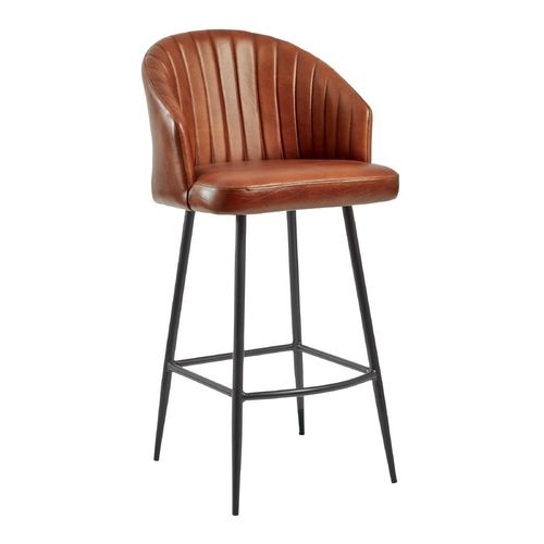 Brooklyn Bruciato Leather Bar Stool Tan - JM473 - 1