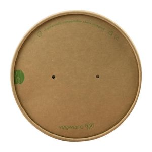 Vegware Round Paper Lid Kraft 150-Series (Pack 300) - JE052 - 1