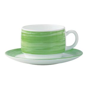 Arcoroc Brush Saucers Green 140mm (48 Pack) - JK564 - 1