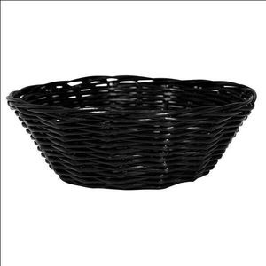 Black Poly Rattan Basket Round 18Cm 7In - C03002K-C - 1