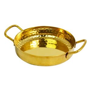 Mini Deep Pan With Handles - Ss - Hammered - Gold Finish - 15Cm - MPDH35H - 1