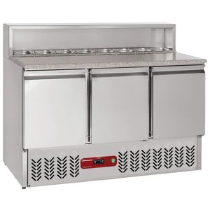Diamond SR3/R6 3 Door Preparation Refrigerated Saladette Counter, 8 x 1/6 GN - SR3-R6 - 1