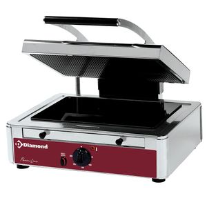 Diamond MGV45/F-N Ribbed Top Smooth Bottom Medium Vitroceramics Panini Grill, 3kW - MGV45-F-N - 1