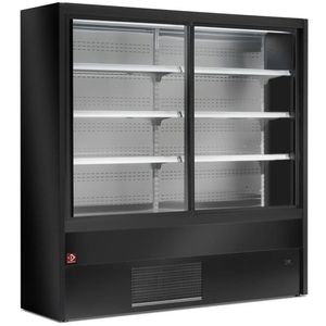 Diamond PD15/B5-R2 Black Refrigerated Multideck with Glass Sliding Doors, 1500mm - PD15-B5-R2 - 1