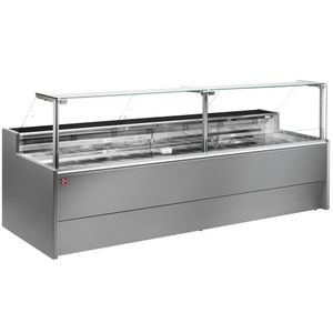 Diamond VZ15/G8-VR2 Flat Glass Grey Refrigerated Serveover Counter, 2000mm - VZ20-G8-VR2 - 1