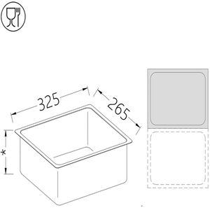 Diamond B/GN1/2-20 Gastronorm Tub 1/2 H20 Mm - B-GN1-2-20 - 1