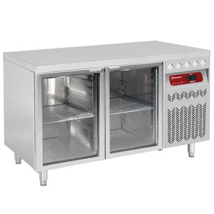 Diamond DT131/R2-VD-LIQ 2 Glass Door Stainless Steel Refrigerated Counter, 260 Litres - DT131-R2-VD-LIQ - 1