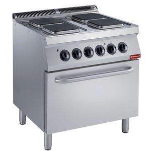 Diamond E17/4PQF8-N 4 Squared Hobs Freestanding Electric Range Cooker on Electric Oven, 16.4kW - E17-4PQF8-N - 1