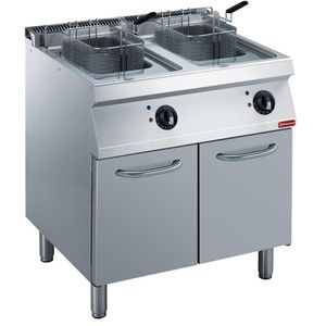 Diamond E17/F28A8-N Double Basket Freestanding Electric Fryer on 2 Neutral Closed Cupboards, 17.4kW - E17-F28A8-N - 1