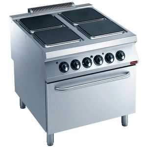 Diamond E22/4PQF8-N 4 Squared Hobs Freestanding Electric Range Cooker on Electric Oven, 22kW - E22-4PQF8-N - 1