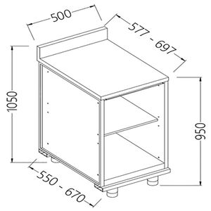Diamond NL05X/5 Neutral Rear Cabinet, With Backsplash - NL05X-5 - 1