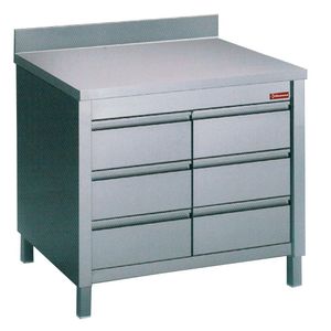Diamond TACS107A/U Table On Cupboard With 6 Drawers Gn1/1 - TACS107A-U - 1