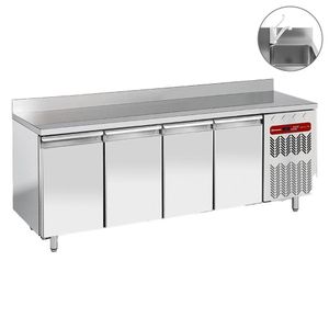 Diamond TG4N/HA-R2EV 4 Door Stainless Steel Refrigerated Counter with Splashback & Sink, 550 Litres - TG4N-HA-R2EV - 1
