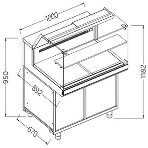Diamond VB10XR Snack Patisserie Display Counter, 1000mm - VB10XR - 1