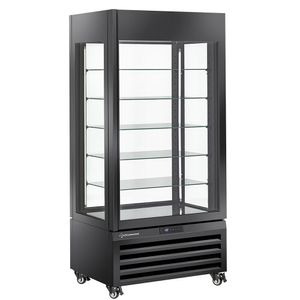 Diamond MAX-609-PB Black 5 Levels Glass Pastry Showcase, 600 Litres - MAX-609-PB - 1