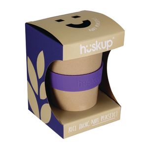 Huskup Rice Husk Compostable Reusable Coffee Cup Ultra Violet 14oz - DB632 - 3