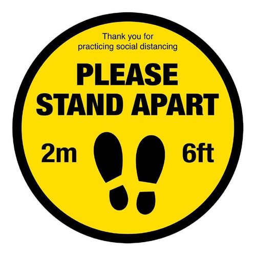 Please Stand Apart Social Distancing Floor Graphic 400mm - FN363 - 1
