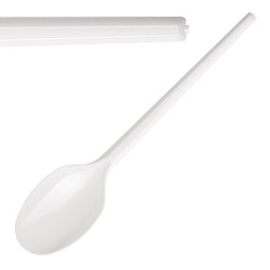 Fiesta Recyclable Lightweight Plastic Dessert Spoons White (Pack of 100) - U640 - 3