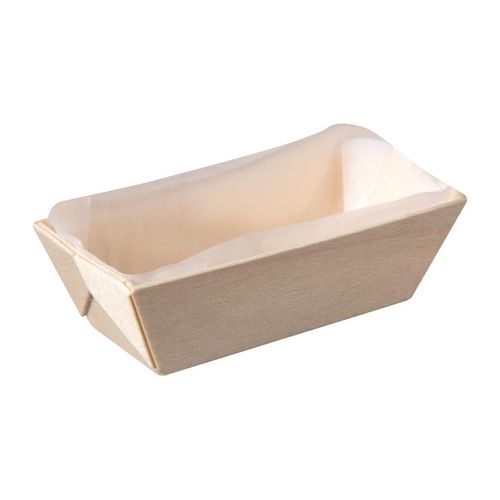 Solia Oven Safe Rectangular Wooden Punnets 100 x 45mm (Pack of 25) - FC772 - 1