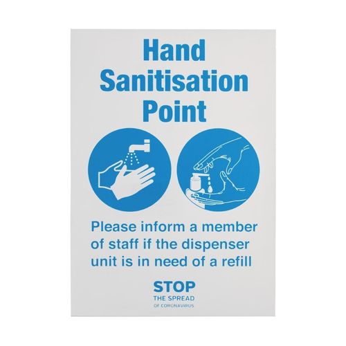Hand Sanitisation Point Sign A4 Self-Adhesive - FN846 - 1