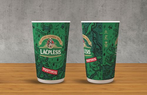 Think PM Coffee Printed Double Wall 16oz Paper Cups - Case 500 - Commodity Code 48236990
