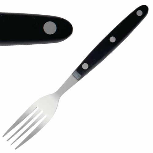 Olympia Steak Forks Black Handle (Pack of 12) - C135 - 1