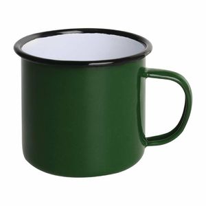 Olympia Enamel Mugs Green 350ml (Pack of 6) - DC396 - 1