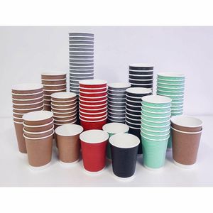 Fiesta Recyclable Coffee Cups Ripple Wall Kraft 225ml / 8oz (Pack of 500) - GP442 - 3