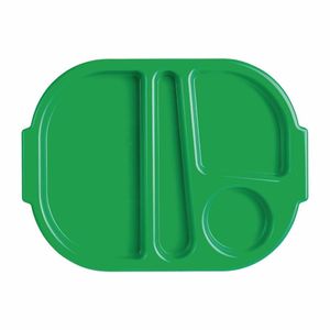 Olympia Kristallon Small Polycarbonate Compartment Food Trays Green 322mm - DL128 - 1