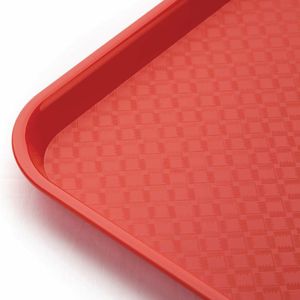 Olympia Kristallon Polypropylene Fast Food Tray Red Small 345mm - DP213 - 3