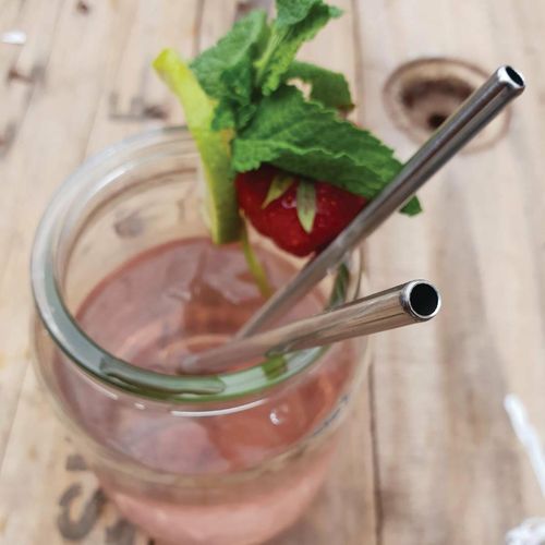 Stainless Steel Metal Straws 8.5 (Pack of 25) - CW490 - 4