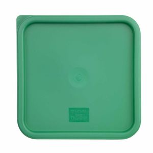 Hygiplas Polycarbonate Square Food Storage Container Lid Green Large - CF048 - 1