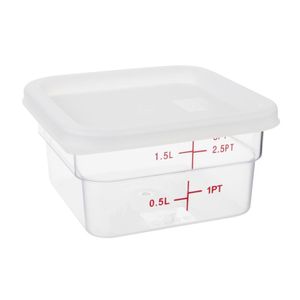 Hygiplas Polycarbonate Square Food Storage Container Lid White Small - CF049 - 3